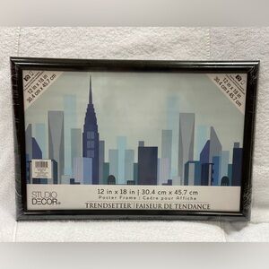 Set of 2 New and Sealed Black Poster Frames 12” x 18.” Studio Decor Trendsetter.